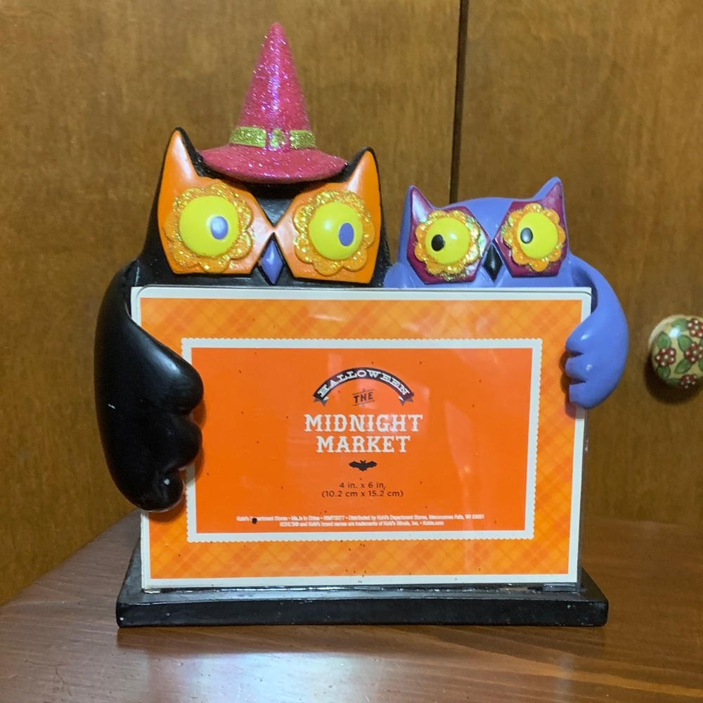 Kohl's Halloween Owl Decor~ Midnight Market Picture Frame.